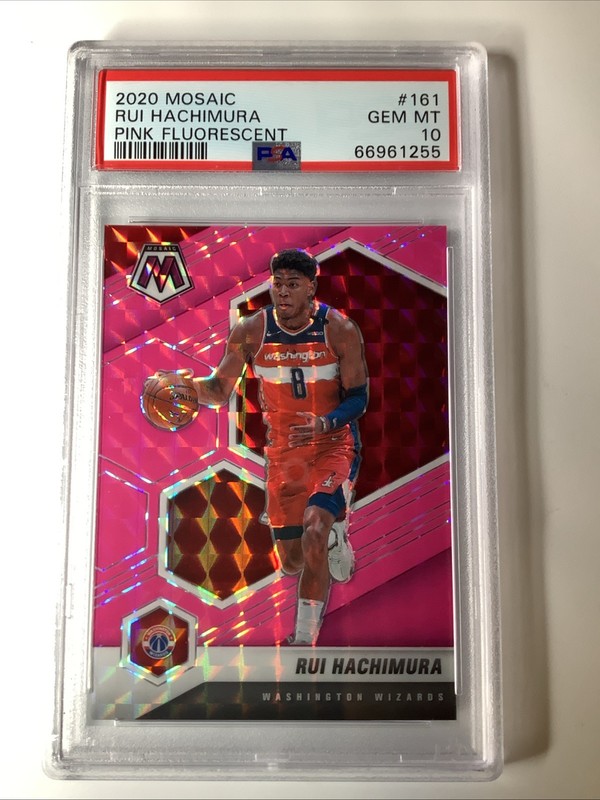 2020-21 Panini Mosaic Pink Fluorescent Rui Hachimura 05/10 PSA 10 GEM LAKERS