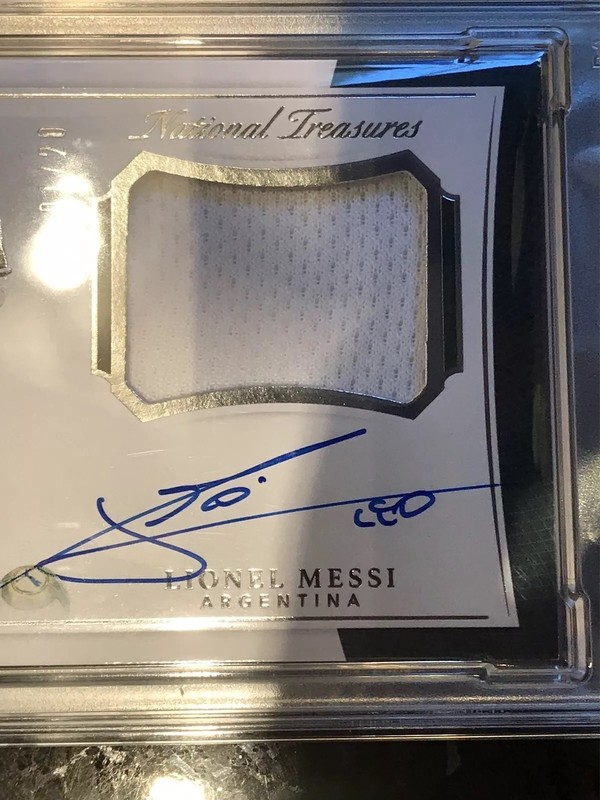 LEO MESSI PSA 9 PANINI GAME WORN MATCH JERSEY HARD SIGNED AUTOGRAPH ON CARD AUTO view 2