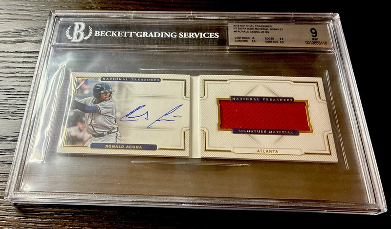 Ronald Acuña Jr 2018 National Treasures Rookie Patch Auto Booklet /99