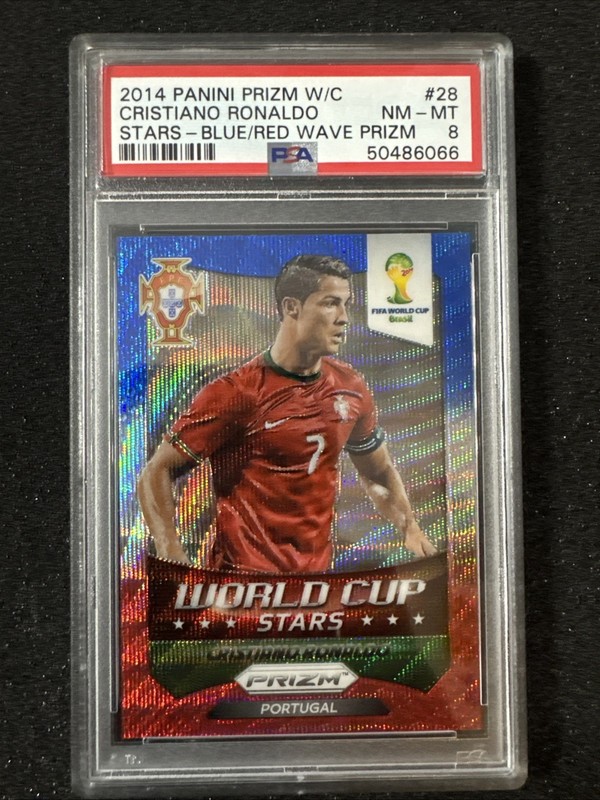 2014 Panini Prizm World Cup - Stars Cristiano Ronaldo #28 Blue & REDWAVE Prizm