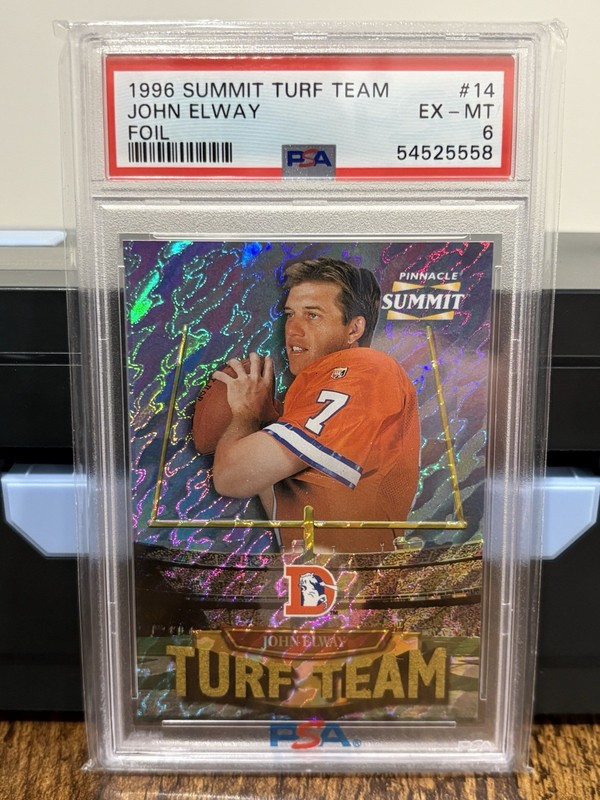 1996 Summit #14 John Elway Turf Team Foil /500 PSA 6 EX-MT Denver Broncos