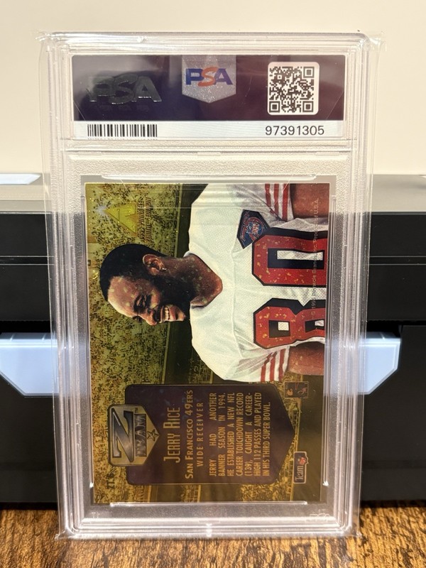 1995 ZENITH Z-TEAM JERRY RICE #ZT6 SAN FRANCISCO 49ERS HOF PSA 7 NM view 2