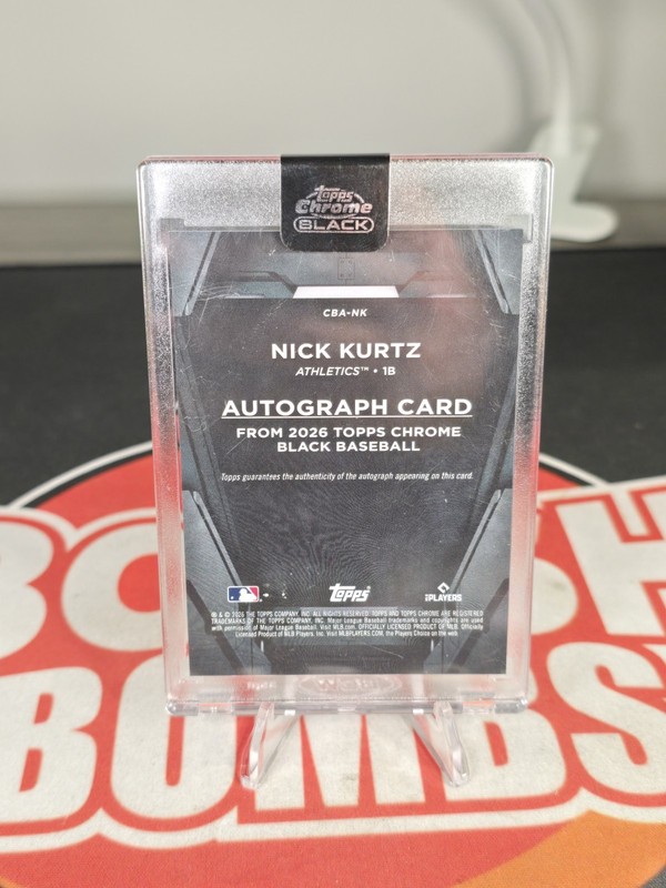 2026 Topps Chrome Black Nick Kurtz #CBA-NK Gold Mini-Diamond Auto /50 Sealed view 2