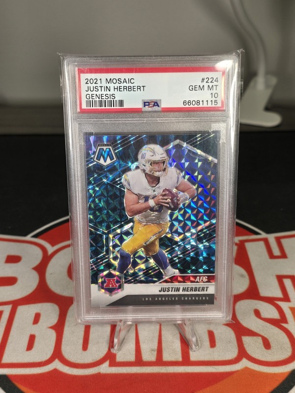 2021 Panini Mosaic - AFC Justin Herbert #224 Genesis Mosaic Prizm PSA 10