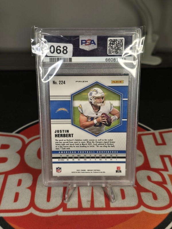 2021 Panini Mosaic - AFC Justin Herbert #224 Genesis Mosaic Prizm PSA 10 view 2