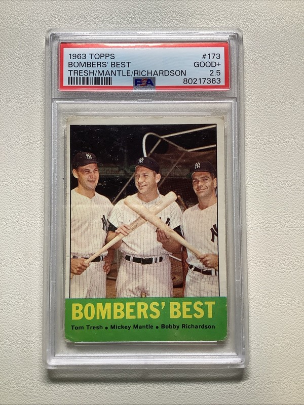 1963 Topps Bomber's Best Tresh/Mantle/Richardson PSA 2.5 New York Yankees #173