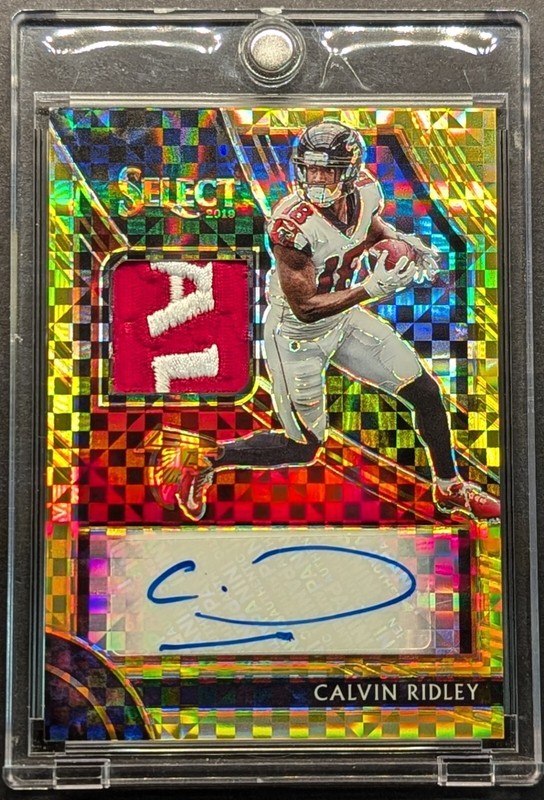 CALVIN RIDLEY Auto 2019 Select Gold Power Prizm Nasty Logo Patch SSP /5 