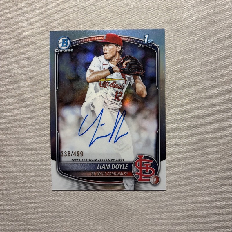 2025 Bowman Chrome #CPA-LD Liam Doyle 1st Refractor Auto /499 Cardinals