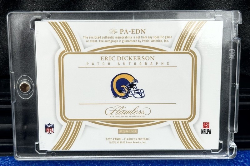 2025 Flawless Platinum- ERIC DICKERSON- Rams SSP AUTO 1/1 view 2