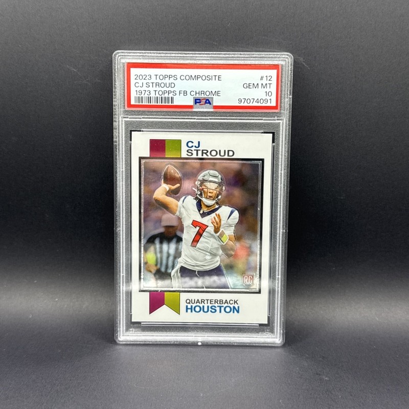 2023 Topps Composite CJ Stroud 1973 Topps FB Chrome Rookie #12 PSA 10 Gem Mint view 1