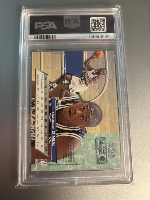 1992-93 Fleer Ultra Shaquille O’Neal “SHAQ” RC PSA 9 Rookie view 2