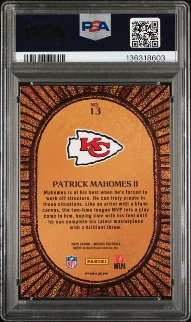 2025 Mosaic Patrick Mahomes II #13 Micro Mosaic PSA 9 view 2