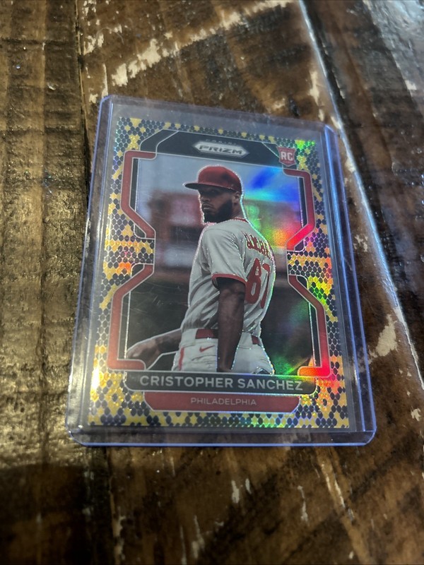 2022 Prizm Christopher Sanchez Black/Gold Snakeskin Prizm Rookie Card RC #/50