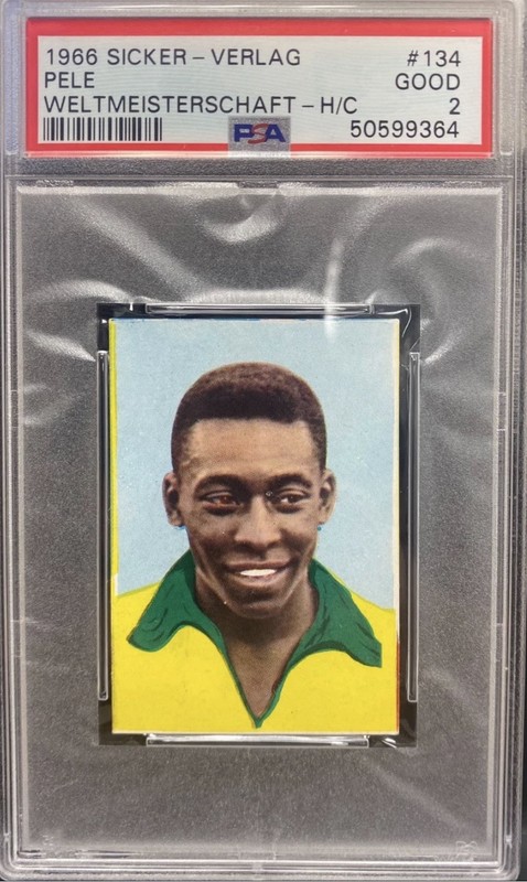 PSA 2 GD Graded 1966 SICKER-VERLAG WELTMEISTERSCHAFT 134 PELE Mini