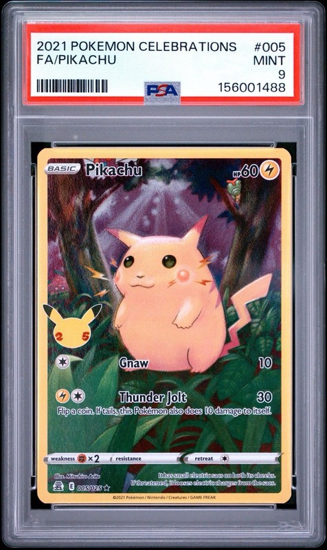 Pokemon 2021 Celebrations Pikachu 005/025 Full Art Holo Rare PSA 9 English