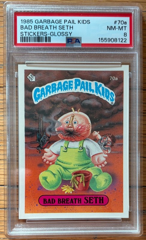 1985 GPK Garbage Pail Kids Series 2 OS2 #70a Bad Breath Seth PSA 8 NEAR MINT