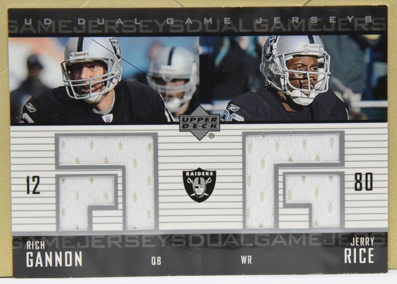 2003 Upper Deck  Dual Game Jerseys #DGJ-GR R. Gannon/J. Rice Jersey Swatches