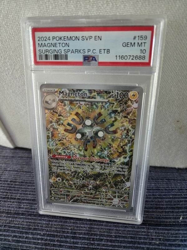 Pokemon 2024 Magneton 159 Pokemon Center Promo Surging Sparks PC ETB PSA 10