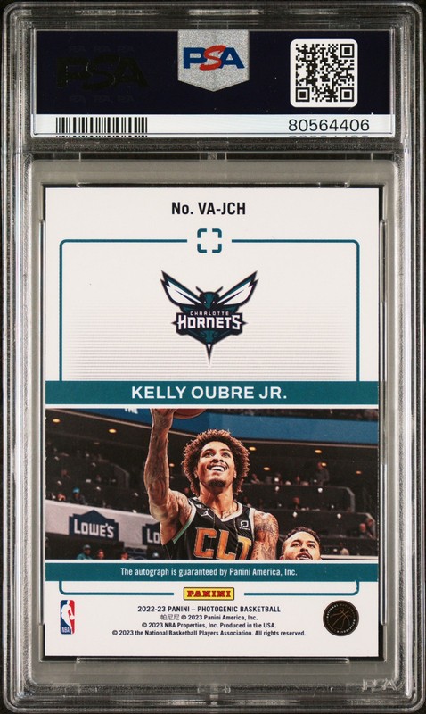 2022-23 PhotoGenic Kelly Oubre Jr. Veteran Auto Platinum 1/1 One of One! PSA 8 view 2