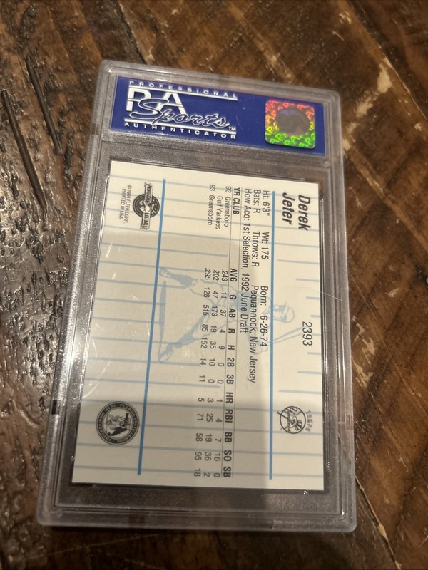 1994 Fleer Procards Tampa Yankees Derek Jeter #2393 PSA 9 XRC Pre Rookie view 2