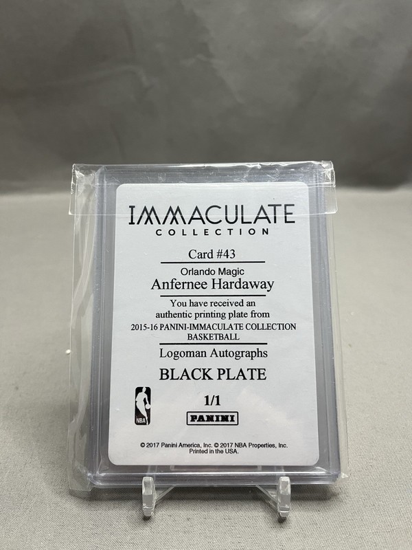 2015-16 Immaculate Logoman Printing Plate - Black Anfernee Hardaway (#'d 1/1) view 2