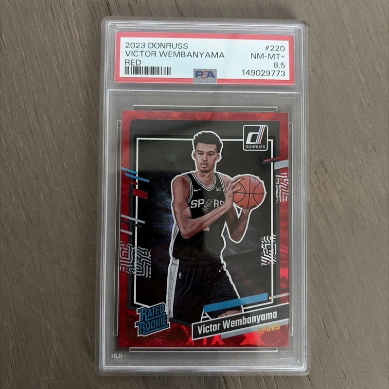 2023-24 Donruss Victor Wembanyama Red Rated Rookie RC #220 PSA 8.5 Spurs