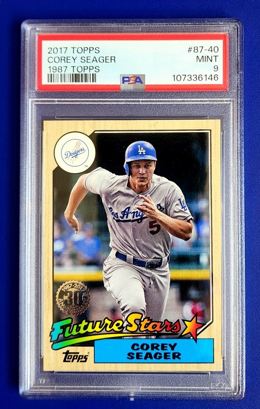 Corey Seager Rookie 2017 Topps #87-40 Future Stars 1987 PSA 9 Mint 2 WS MVPs!
