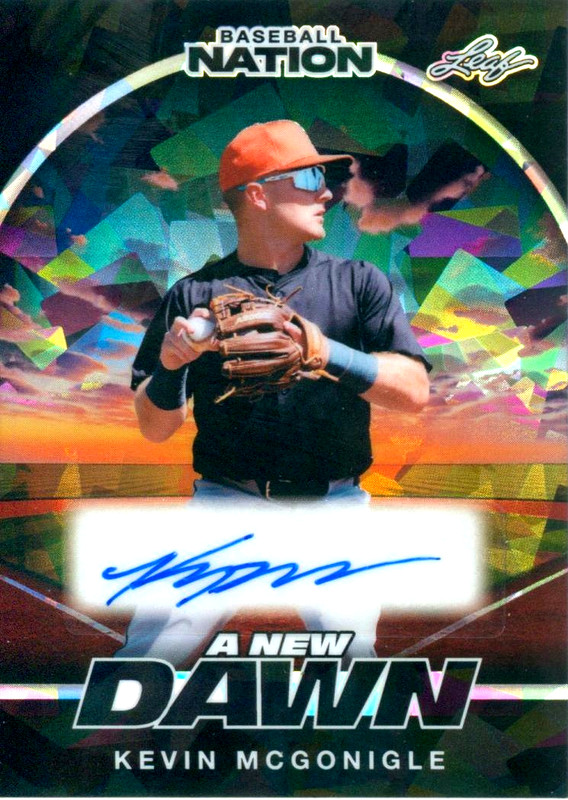 Kevin Mcgonigle 2025 Leaf Baseball Nation A New Dawn Crystal Black 1/1 Auto