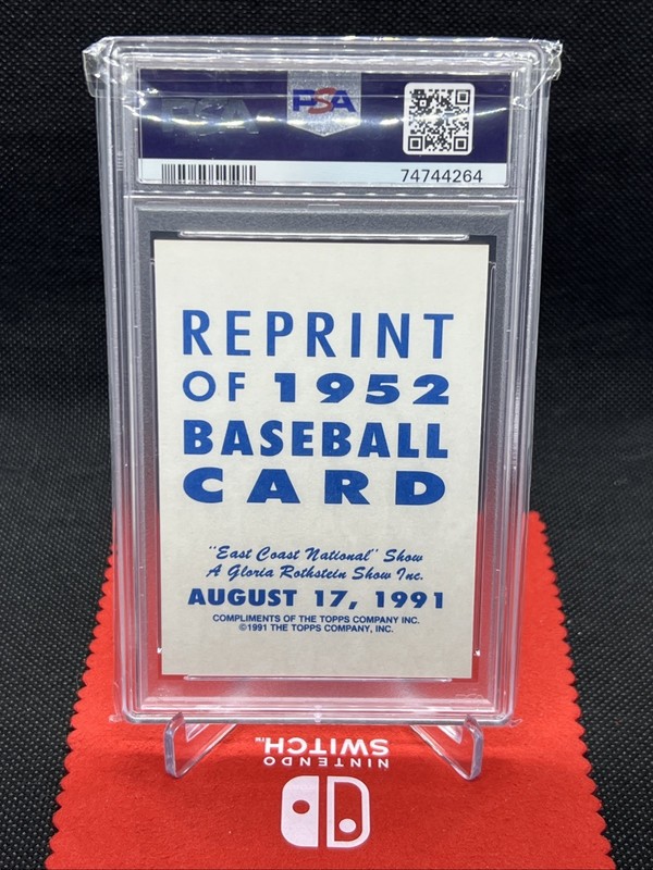 1991 East Coast National Mickey Mantle 1952 Topps PSA 9 Mint view 2
