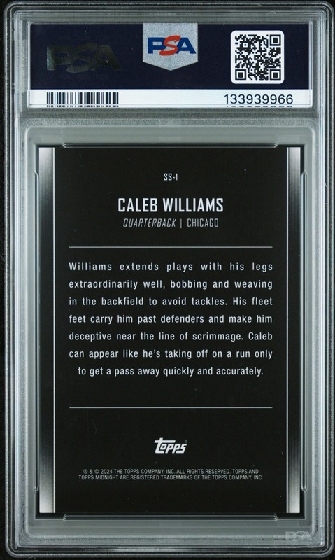 Caleb Williams 2024 Topps Midnight Star Studded Rookie #03/12 PSA 10 POP 3 #SS-1 view 2