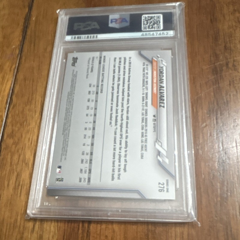 Topps 2020 Yordan Alvarez Astros #276 Orange Jersey RC PSA 10 Base Set view 2