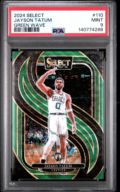 Jayson Tatum /50 2024 Panini Select Green Wave #110 PSA 9 Celtics