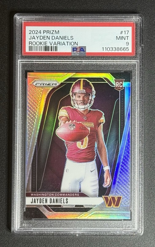 2024 Panini Prizm Jayden Daniels Rookie Variation Silver Prizm #17 PSA 9