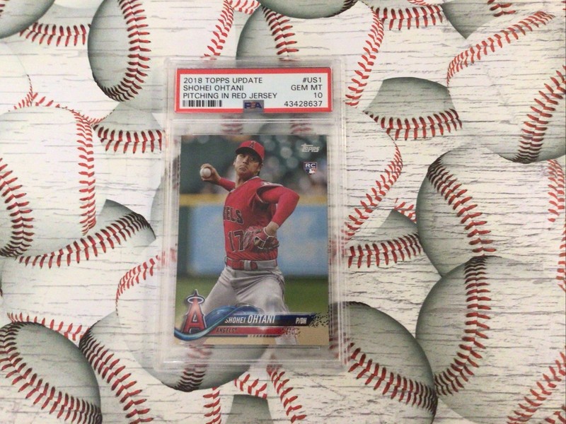Shohei Ohtani PSA 10 RC Rookie Pitching In Red Jersey 2018 Topps Update Dodgers
