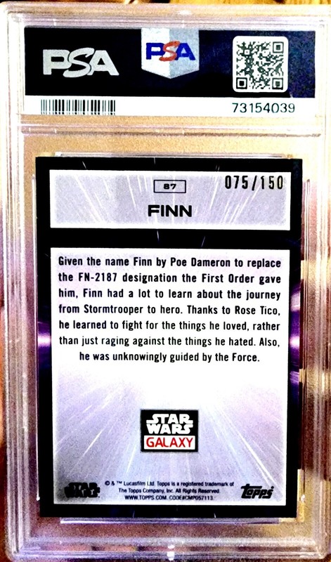 2022 Topps Star Wars Galaxy Chrome 87 ATOMIC REFRACTOR #75 / 150 PSA 9 MINT POP5 view 2