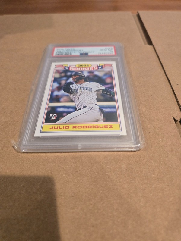 2022 Topps Throwback Thursday #146 (RC) Rookie  Julio Rodriguez PSA 10 GEM MINT view 2