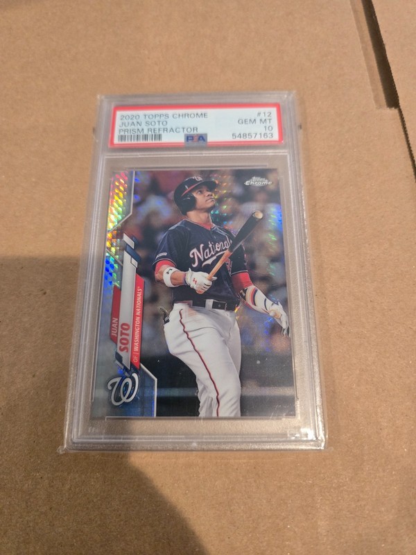 2020 Topps Chrome - Juan Soto #12 Prism Refractor - PSA 10 GEM MT Nationals