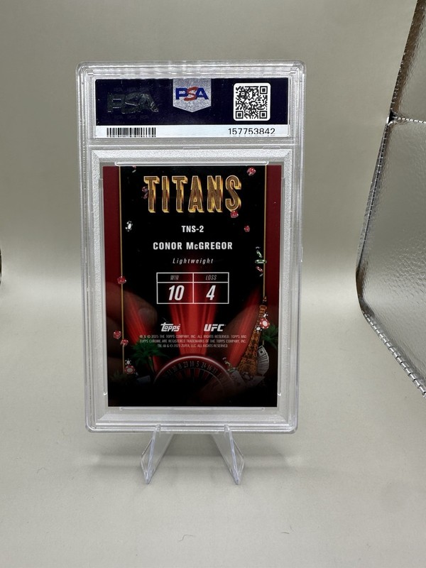 2025 Topps Chrome - Connor McGregor Titans #TNS-2 PSA 9 view 2