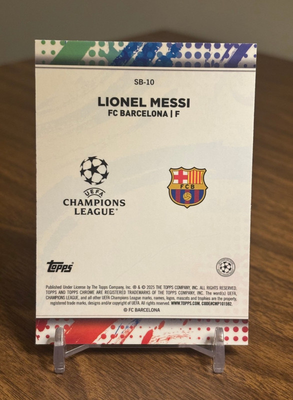 Lionel Messi 2024 2024-25 Topps Chrome UEFA UCC #SB-10 Soccer Brush SP view 2