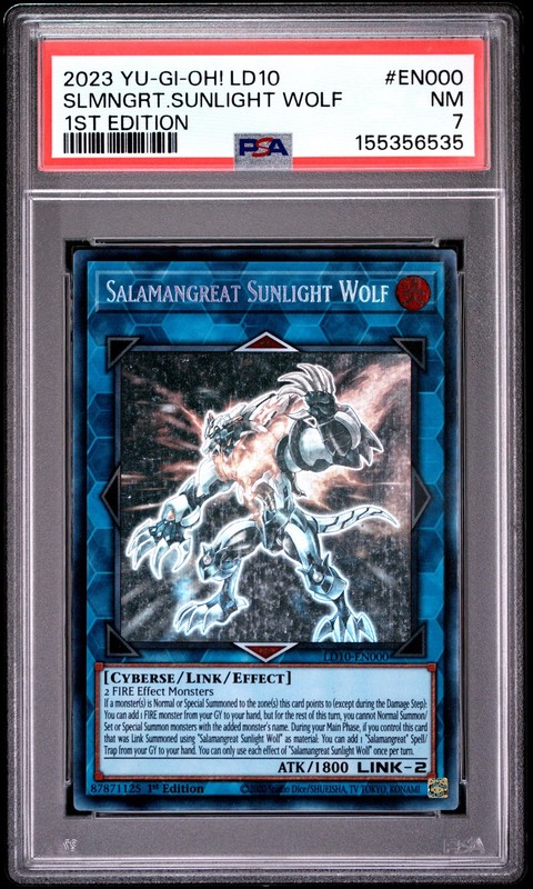 Salamangreat Sunlight Wolf LD10-EN000 1st Edition Ghost Rare Yugioh PSA 7 *535