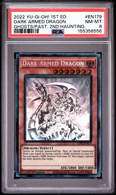 Dark Armed Dragon GFP2-EN179 1st Edition Ghost Rare Yugioh PSA 8 *556