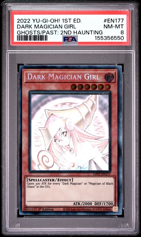 Dark Magician Girl GFP2-EN177 1st Edition Ghost Rare Yugioh PSA 8 *550