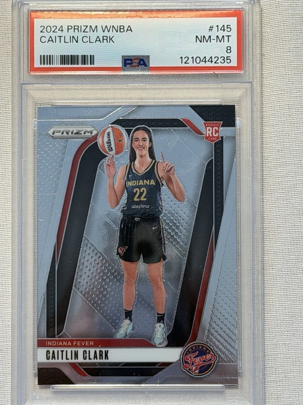 2024 Prizm WNBA Caitlin Clark, #145, RC, PSA 8