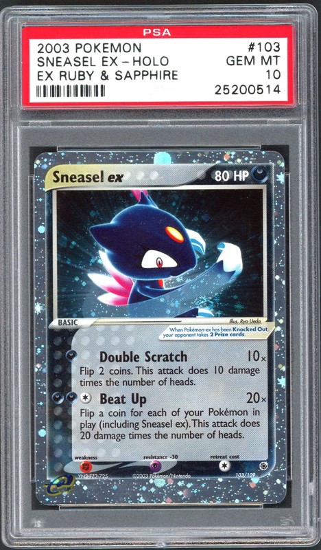 Pokemon Card - PSA 10 Sneasel EX 103/109 - Ex Ruby & Sapphire - GEM MT - PSA10