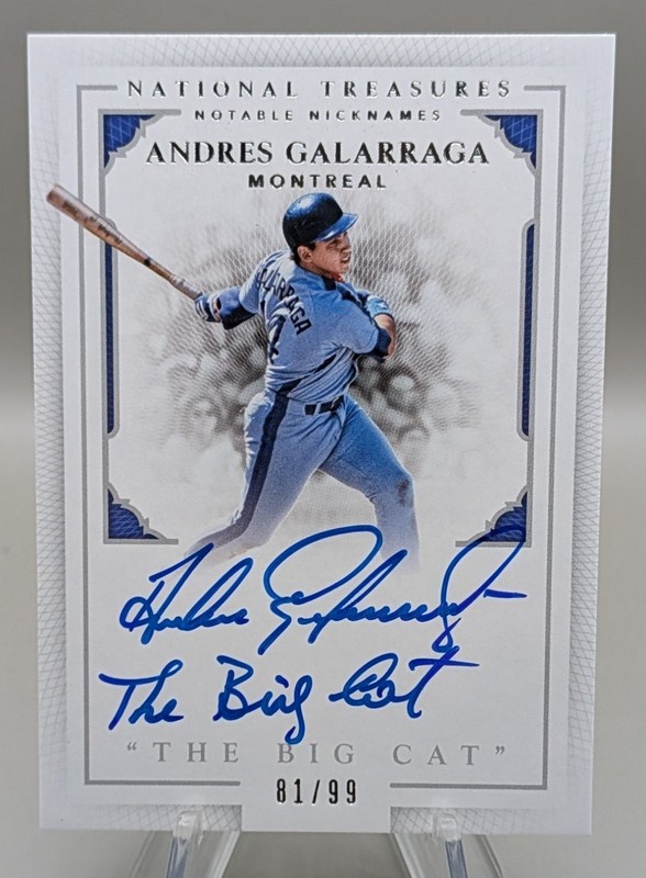 2016 Panini National Treasures ANDRES GALARRAGA Expos The Big Cat /99 AUTO