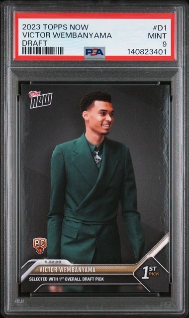 VICTOR WEMBANYAMA * PSA 9 * 2023 TOPPS NOW DRAFT * SPURS 1ST PICK * ROOKIE #D1