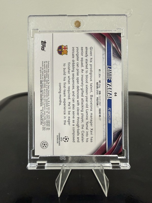 Lamine Yamal Rookie RC 2023-24 Topps UEFA #64 FC Barcelona view 2