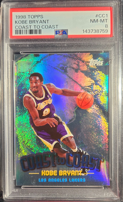 1998 Topps Kobe Bryant Coast To Coast Refractor Holo PSA 8 New Grade #CC1