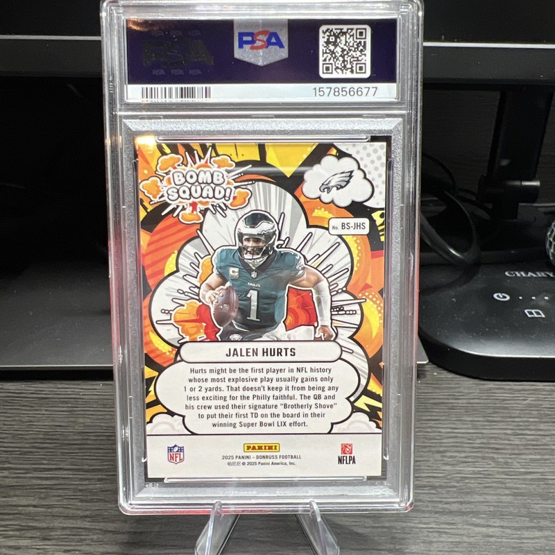 2025 Jalen Hurts Bomb Squad PSA 10 view 2