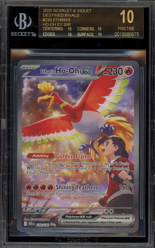 Pokemon Ethan's Ho-Oh ex Destined Rivals SIR #230 BGS 10 BLACK LABEL